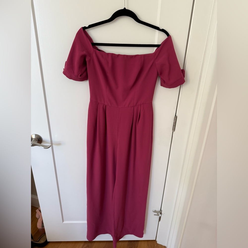 Gal Meets Glam Off-Shoulder Berry/pink Jumpsuit